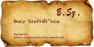 Bucz Szofrónia névjegykártya
